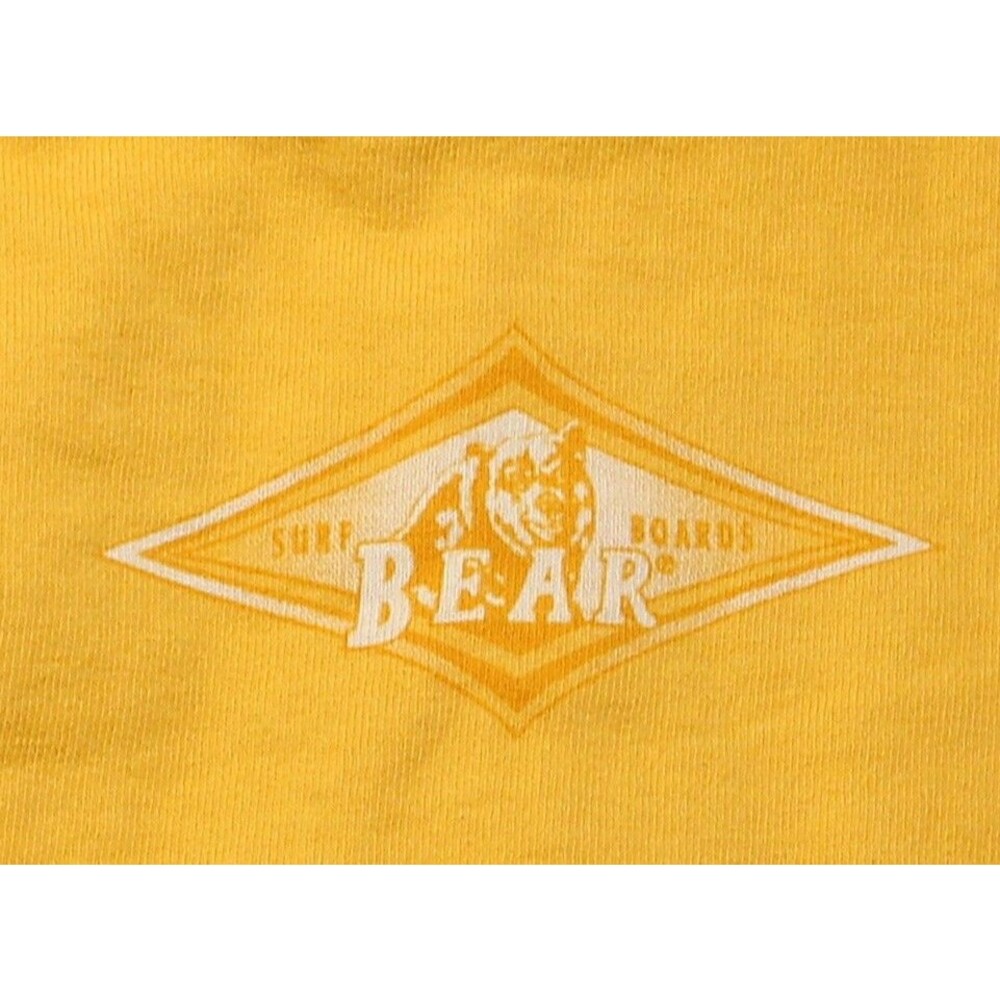 Bear Surf Shirt Men Size Medium Made In USA Yellow  Old Logo Cotton Vintage